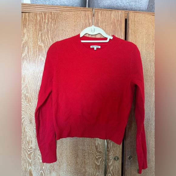 Reformation Dana cropped cashmere sweater, cherry red, XS - Picture 3 of 4